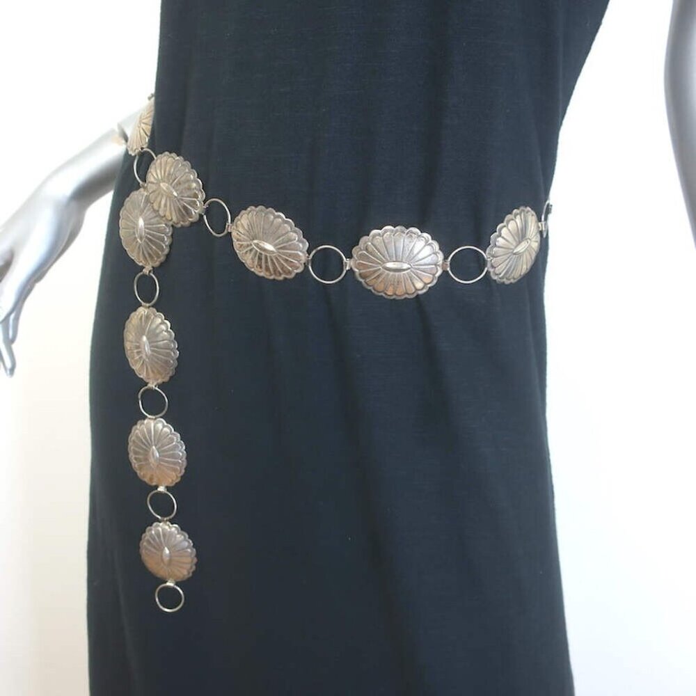 Vintage Navajo Sterling Silver Concho Belt 40" - Picture 3 of 6